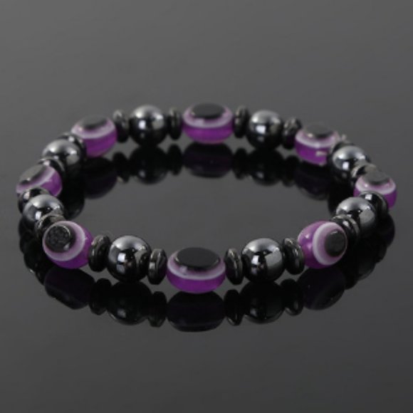 Evil Eye Bracelet,Magnetic Hematite Bracelet,Magnetic Evil Eye Bracelet,Hamsa - Picture 1 of 1